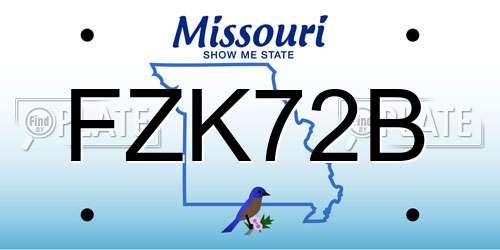 FZK72B Missouri License Plate