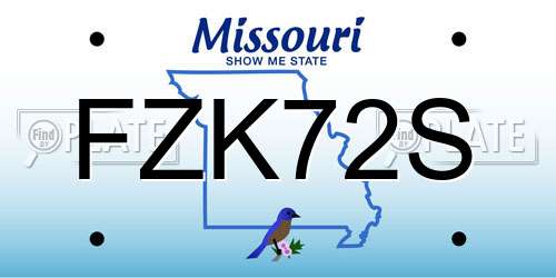 FZK72S Missouri License Plate