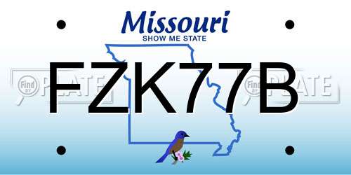 FZK77B Missouri License Plate