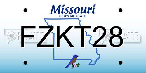 FZKT28 Missouri License Plate
