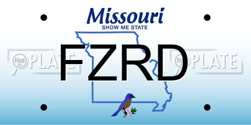 FZRD Missouri License Plate