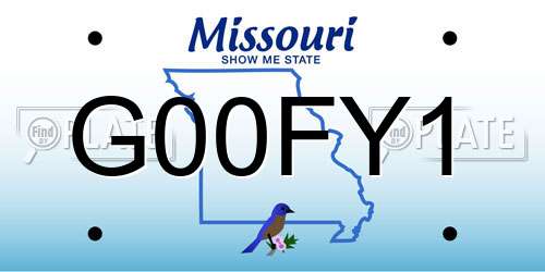 G00FY1 Missouri License Plate