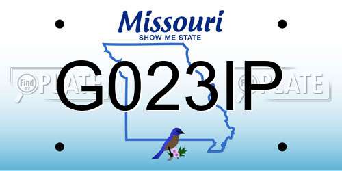 G023IP Missouri License Plate