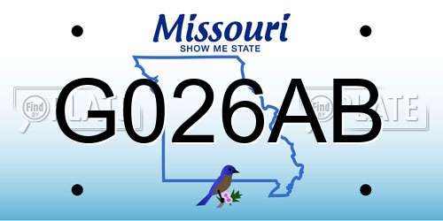 G026AB Missouri License Plate