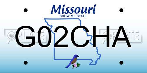 G02CHA Missouri License Plate