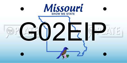G02EIP Missouri License Plate