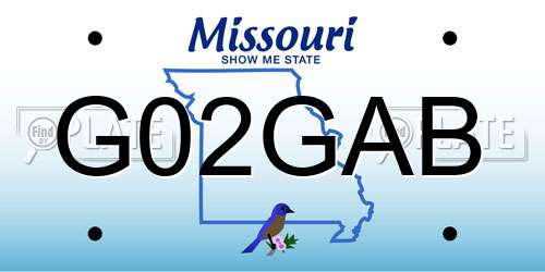G02GAB Missouri License Plate