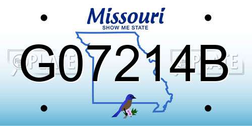 G07214B Missouri License Plate
