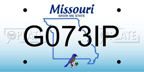 G073IP Missouri License Plate