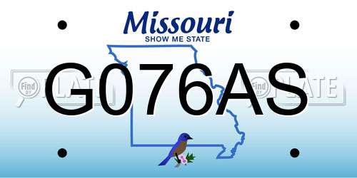 G076AS Missouri License Plate