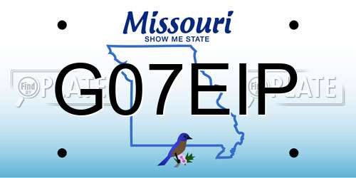 G07EIP Missouri License Plate