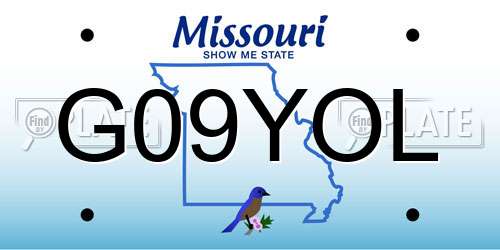 G09YOL Missouri License Plate
