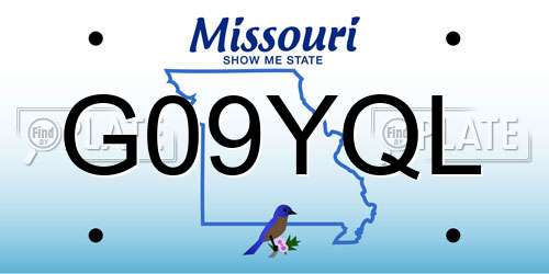 G09YQL Missouri License Plate