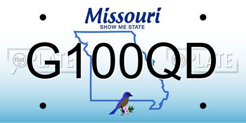G100QD Missouri License Plate