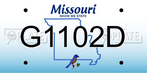 G1102D Missouri License Plate