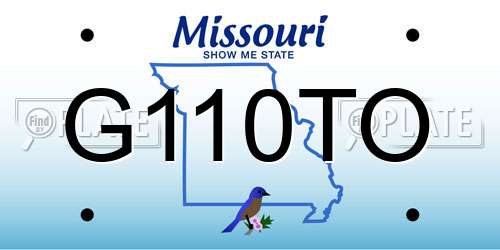 G110TO Missouri License Plate