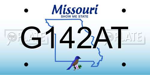 G142AT Missouri License Plate