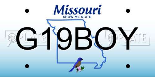 G19BOY Missouri License Plate