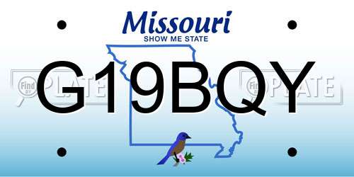 G19BQY Missouri License Plate