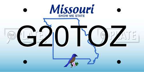G20TOZ Missouri License Plate