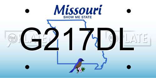 G217DL Missouri License Plate