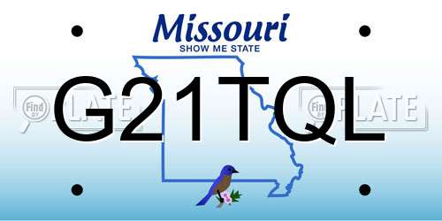G21TQL Missouri License Plate