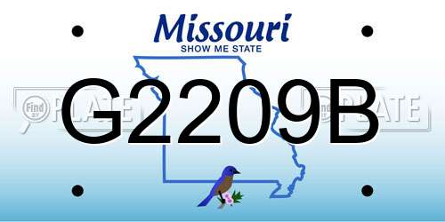 G2209B Missouri License Plate