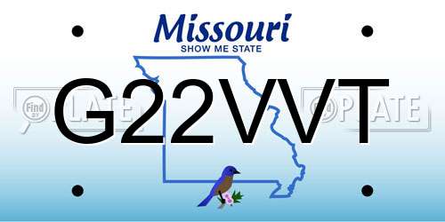 G22VVT Missouri License Plate