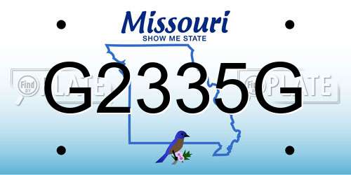 G2335G Missouri License Plate