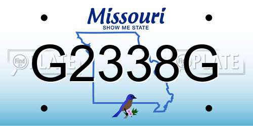 G2338G Missouri License Plate