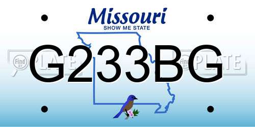 G233BG Missouri License Plate