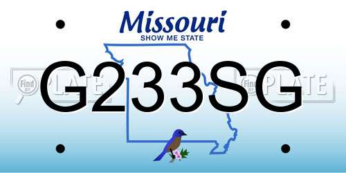 G233SG Missouri License Plate