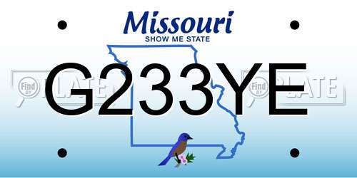 G233YE Missouri License Plate