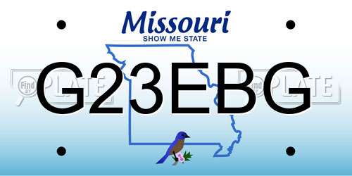 G23EBG Missouri License Plate