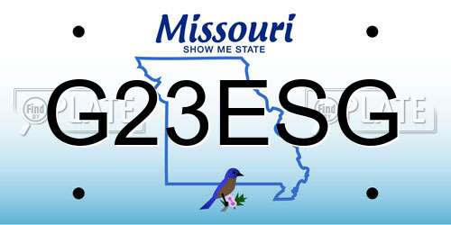 G23ESG Missouri License Plate