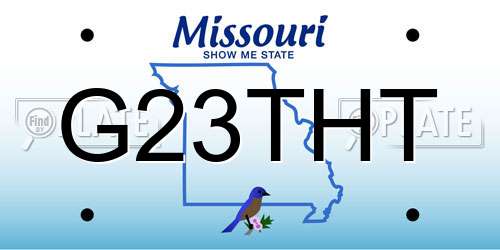 G23THT Missouri License Plate
