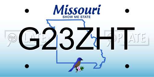 G23ZHT Missouri License Plate