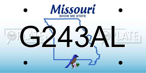 G243AL Missouri License Plate