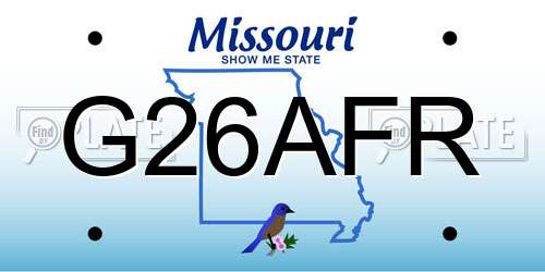 G26AFR Missouri License Plate