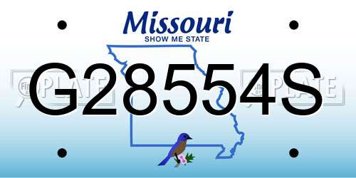 G28554S Missouri License Plate
