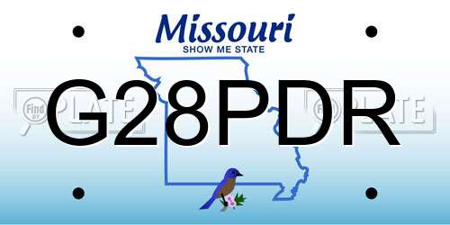G28PDR Missouri License Plate