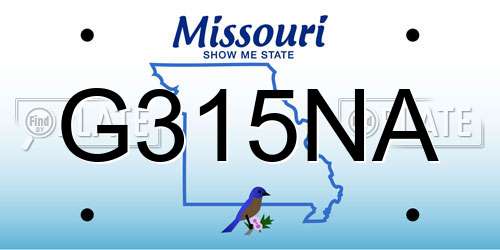 G315NA Missouri License Plate