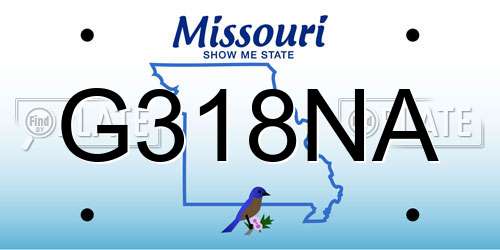 G318NA Missouri License Plate