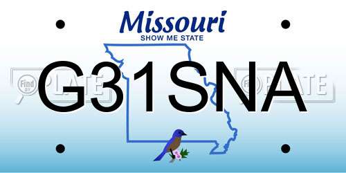G31SNA Missouri License Plate