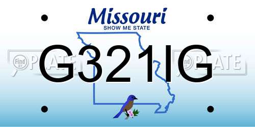 G321IG Missouri License Plate