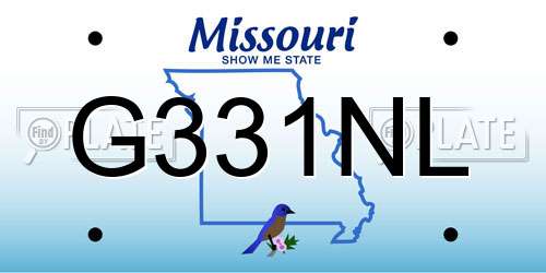 G331NL Missouri License Plate