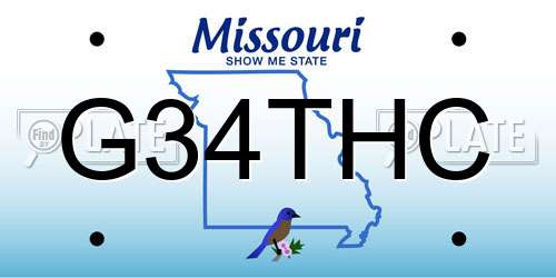 G34THC Missouri License Plate