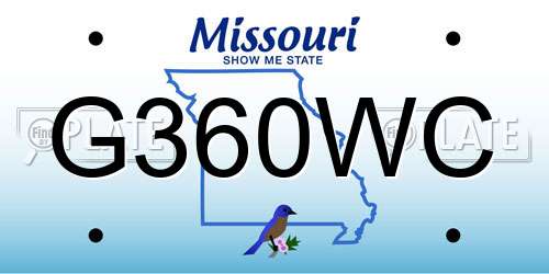 G360WC Missouri License Plate