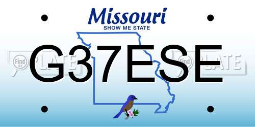 G37ESE Missouri License Plate