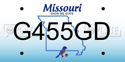 G455GD Missouri License Plate